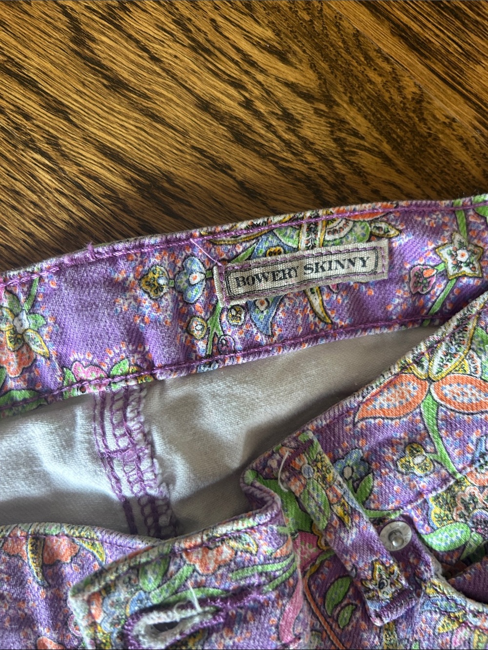 Purple Paisley Skinny Jeans - Girls size 12 - Picture 2 of 7